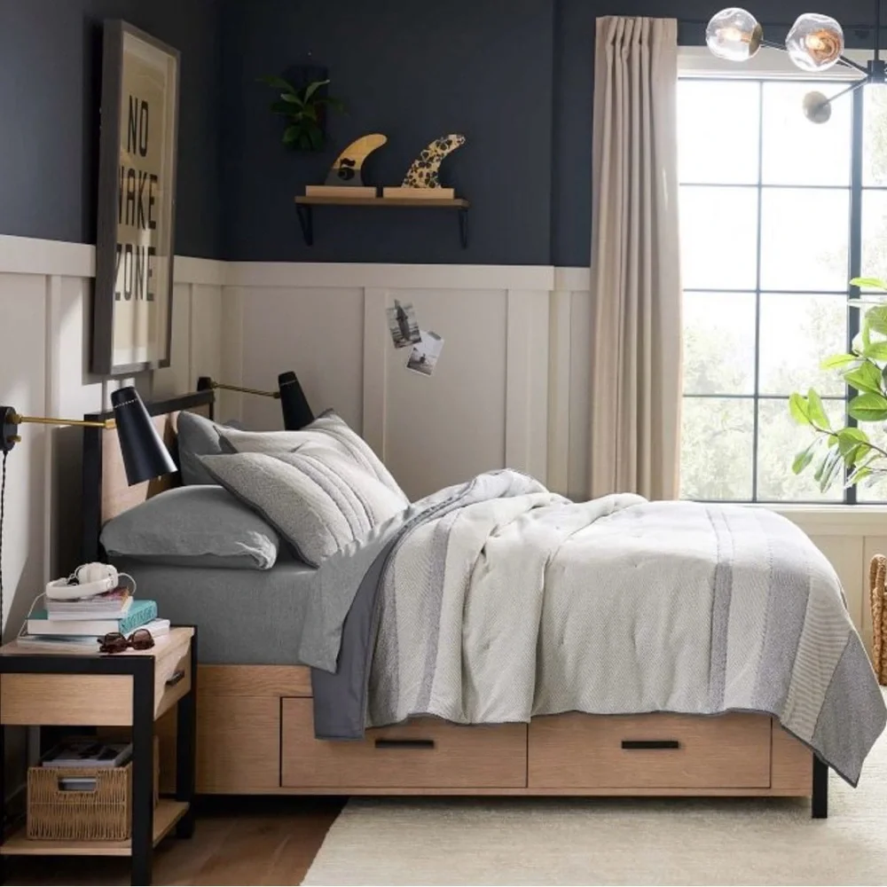 Pottery Barn Teen Organic Cotton Twin Bedding Sheets - Gray